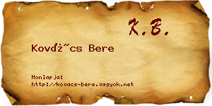 Kovács Bere névjegykártya